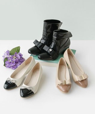 TOCCA 【選べる2デザイン・晴雨兼用】PAIR OF KNOT RAINPUMPS レインパンプス ベージュ系