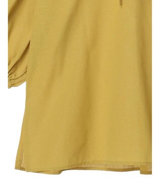 Green Parks 綿麻混紐付きデザインブラウス Yellow