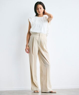 BEIGE， 【洗える】SCALA / コットンリネンボリュームスリーブトップス White