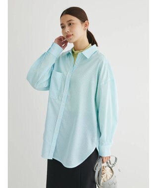 Green Parks イージーケア　ドビーストライプシャツ Green