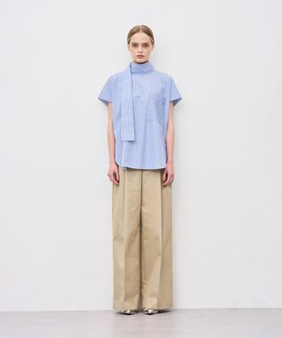 uncrave THOMAS MASON ボウタイブラウス ブルーストライプ