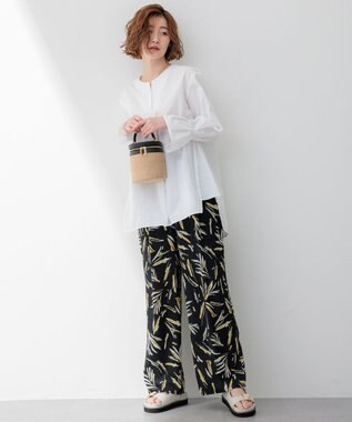 23区 L CANCLINI スキッパーベルト付き ブラウス ホワイト系