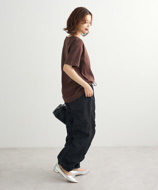 Green Parks ・Ｐｅｔｉｔ　Ｆｌｅｕｒ　リブオーバーサイズＴＥＥ Brown