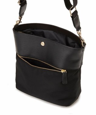 TOPKAPI 【Breath TOPKAPI】RIPPLE リプル ナイロン コンビ ベルト デザイン ショルダー バッグ ブラック