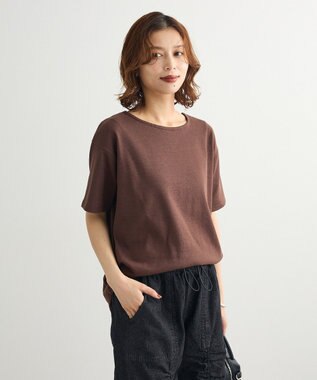 Green Parks ・Ｐｅｔｉｔ　Ｆｌｅｕｒ　リブオーバーサイズＴＥＥ Brown