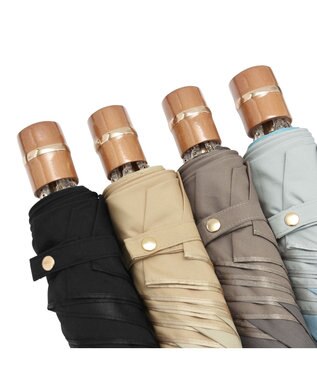 MOONBAT GRACY(グレイシー) 晴雨兼用日傘 折りたたみ傘 T/C&Pサテン Mix and Mach ナイルブルー×グレー