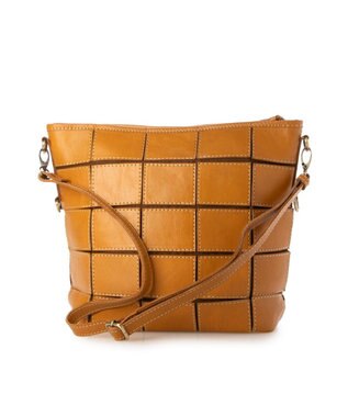 UNBILLION ピークスピーク PEAKS PEAK / 牛革パッチワーク口折れ2wayショルダー キャメル