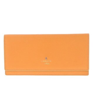 LANVIN en Bleu リム 被せ薄マチ長財布 オレンジ