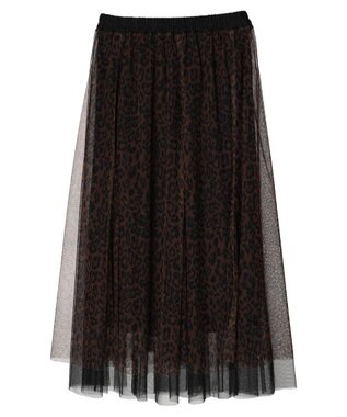 Green Parks ＳＥＴ２点　リバーシブルチュールスカート＋ペチスカート Leopard