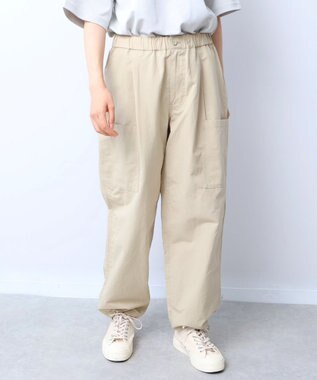 WHITE MAILS 【ユニセックス/軽量】COTTON PAPER  POPLIN DRAWSTRING ミリタリーパンツ ベージュ