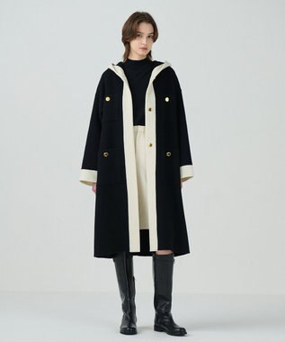 GRACE CONTINENTAL ラインフードリバーコート ブラック