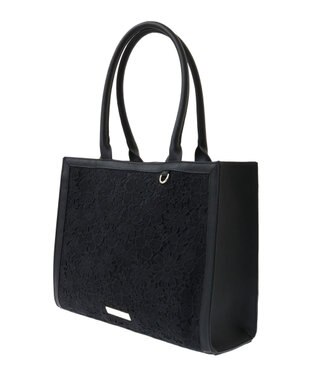 Maison de FLEUR EC限定フラワーレーススクエアトートバッグ Black