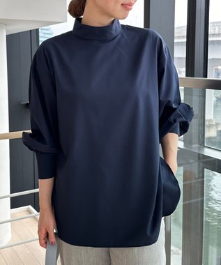 UNFILO L ハイネックブラウス [WEB限定]ネイビー