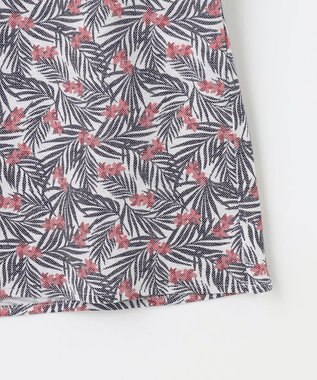 JOSEPH ABBOUD 【リネン素材/清涼感/吸水速乾】リネンハニカムプリント 半袖 シャツ レッド系6