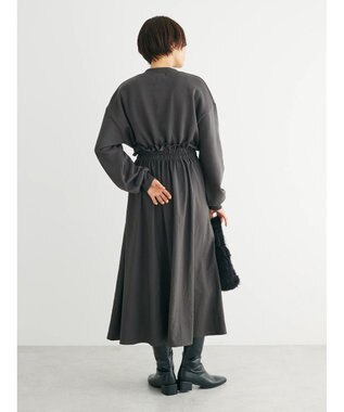 Green Parks ・ＳＵＧＡＲ　ＳＰＯＯＮ　ドロストドッキングワンピ Charcoal Gray