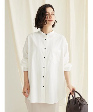 CRAFT STANDARD BOUTIQUE レーヨンデシンバンドカラーシャツ Off White