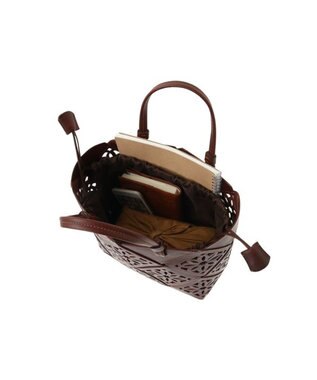 genten サスカットバスケット手提げバッグ＜M＞ ノウチャ