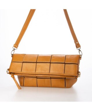 UNBILLION ピークスピーク PEAKS PEAK / 牛革パッチワーク口折れ2wayショルダー キャメル