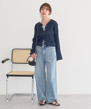 earth music&ecology チェーンリブラメカットタンクトップ Gray