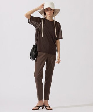 ICB L 【接触冷感・洗える】 チュールコンビ カットソー ソイル系