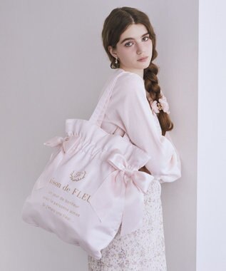 Maison de FLEUR ダブルリボンギャザートートバッグ