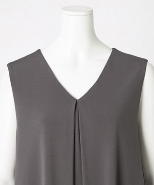 23区 S 【GOLD LABEL】リュクスジャージー Vネック ワンピース グレー系