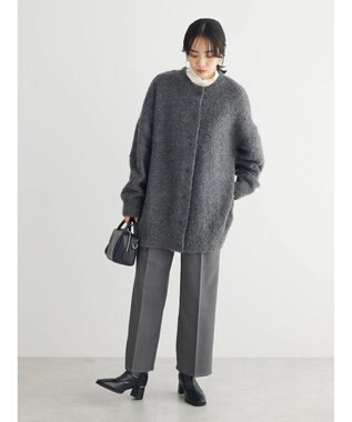 Green Parks ブークレゆるニットカーディガン Gray