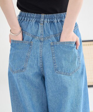 earth music&ecology イージータックワイドデニム Light Indigo