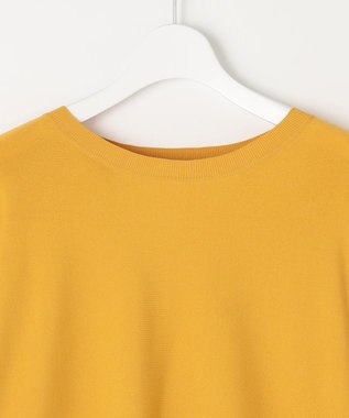 自由区 【洗える】クレープストレッチドルマンスリーブ7分袖 ニット イエロー系