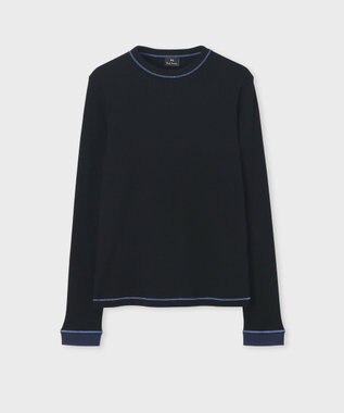 Paul Smith 【洗える】カラーステッチ リブ カットソー ブラック