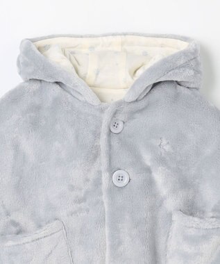 組曲 KIDS 【90㎝】あったかリバーシブルマント グレー