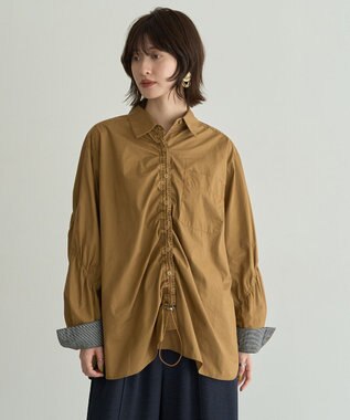 YECCA VECCA ドロストデザインギャザーシャツ