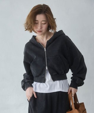 WEGO ショートZIPパーカー スミクロ