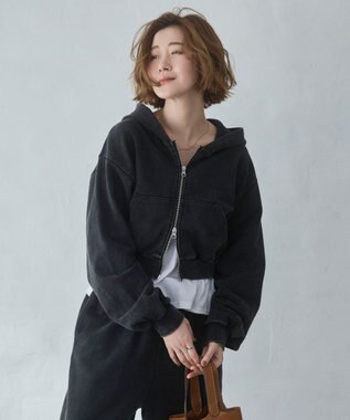 WEGO ショートZIPパーカー スミクロ