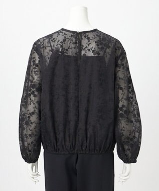 23区 L 【R(アール)】エンブロイダリーフラワー ブラウス ブラック系