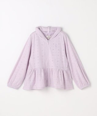 組曲 KIDS 【110-140㎝】 オパールレーシーパーカー ラベンダー