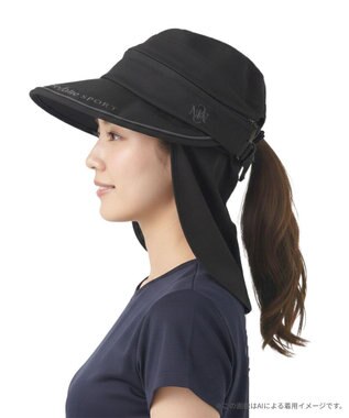 FILA GOLF／marie claire 【marie claire SPORT】 サンバイザーにも変わる タレ付き6WAYキャップ ブラック