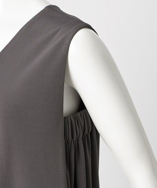 23区 S 【GOLD LABEL】リュクスジャージー Vネック ワンピース グレー系