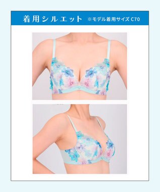 WACOAL 【夏めくブラ】 ブラジャー メッシュ素材(カップ) 吸汗速乾(肌側カップサイド・パッド受け・ワイヤーループ) 背中すっきり レディース BRB465 /ワコール サックス