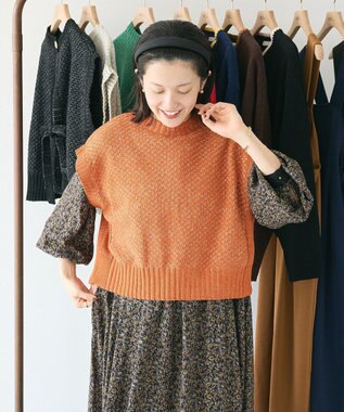 CRAFT STANDARD BOUTIQUE キナリノコラボ/洗える2wayモールニットベスト/24AW Orange