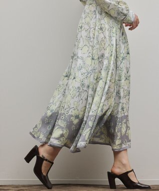 GRACE CONTINENTAL フルーツフラワープリントスカート イエロー