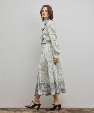 GRACE CONTINENTAL フルーツフラワープリントスカート イエロー