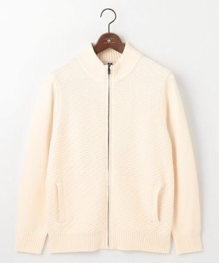 JOSEPH ABBOUD 【25SS・洗える】バルキーニット ブルゾン アイボリー系