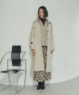 YECCA VECCA ウール混ステンカラーロングコート Light Beige