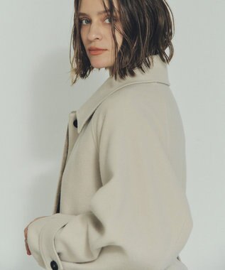 YECCA VECCA ウール混ステンカラーロングコート Light Beige