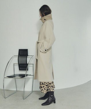 YECCA VECCA ウール混ステンカラーロングコート Light Beige