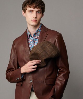 JOSEPH ABBOUD 【キングサイズ・長く育てたいサスティナブルなレザー】ラムレザージャケット ブラウン系