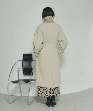 YECCA VECCA ウール混ステンカラーロングコート Light Beige