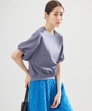 組曲 L 【WEB限定】クールプレーティング天竺スエットライク カットソー チャコールグレー系