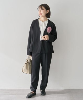 Green Parks Ｏ．きれいシルエットテーパードパンツ Black